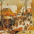 L'adoration des mages dans un paysage d'hiver en 1567