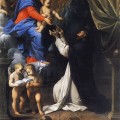 Apparition de la Vierge à l'Enfant à saint Dominique et les mystères du Rosaire en 1596