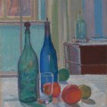 Blue and Green Bottles and Oranges en 1914