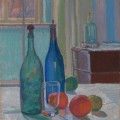 Blue and Green Bottles and Oranges