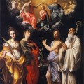 Couronnement de la Vierge avec quatre saints