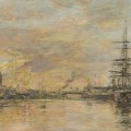 Deauville marée basse, le bassin en 1886
