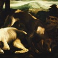 Deux chiens dans un paysage en 1553