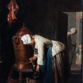 Femme faisant couler l'eau de la citerne