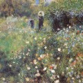 Femme  l'Ombrelle dans un Jardin