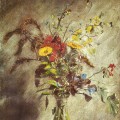 Fleurs dans un vase en verre en 1814