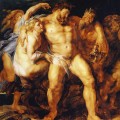 Hercule ivre soutenu par un faune et une faunesse en 1611