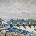 Molesey Weir, Hampton Court en 1874