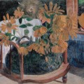 Nature morte avec des tournesols sur un fauteuil (II) en 1901