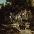 Paysage avec des cerfs