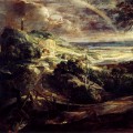 Paysage avec le naufrage de saint Paul à Malte en 1625