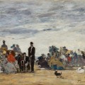 La plage prs de Trouville en 1865