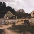 Rue de village à Marlotte en 1866