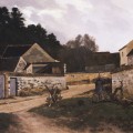 Rue de village  Marlotte en 1866