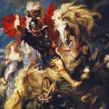 Saint Georges à cheval terrassant le dragon en 1607