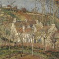 Toits rouges d'un village, l'hiver en 1877